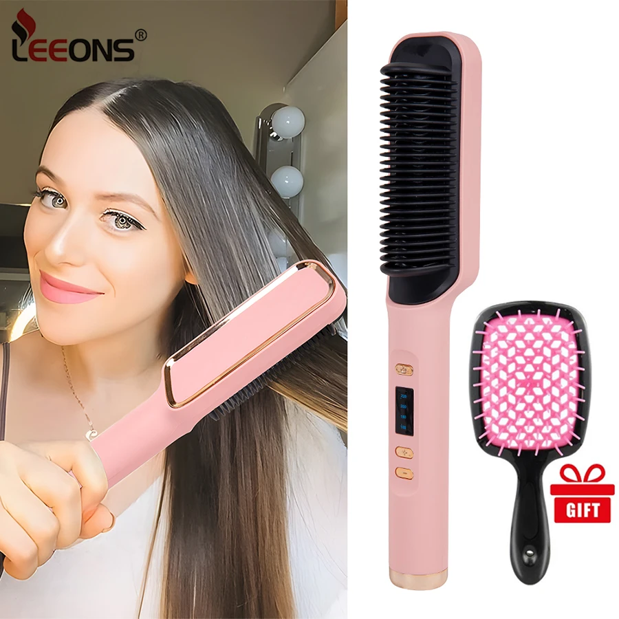 Недорогая щетка для выпрямления волос Leeons электрическое нагревание выпрямление
