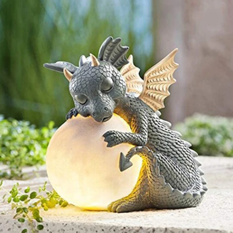 

Creative Crafts Outdoor Garden Decoration Resin Fun Ornament Display Mold Miniature Dragon Statue Home Garden Decoration Gift