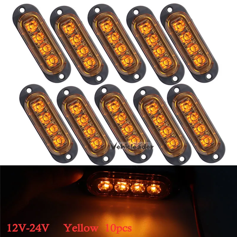 

10x 4LED Side Marker Lights10-30v Truck Car Clearance Lamp Warning Light External Lights Car Trailer Caravan Light E4