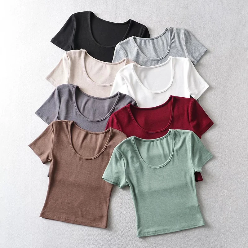 Женская футболка с коротким рукавом и круглым вырезом | одежда