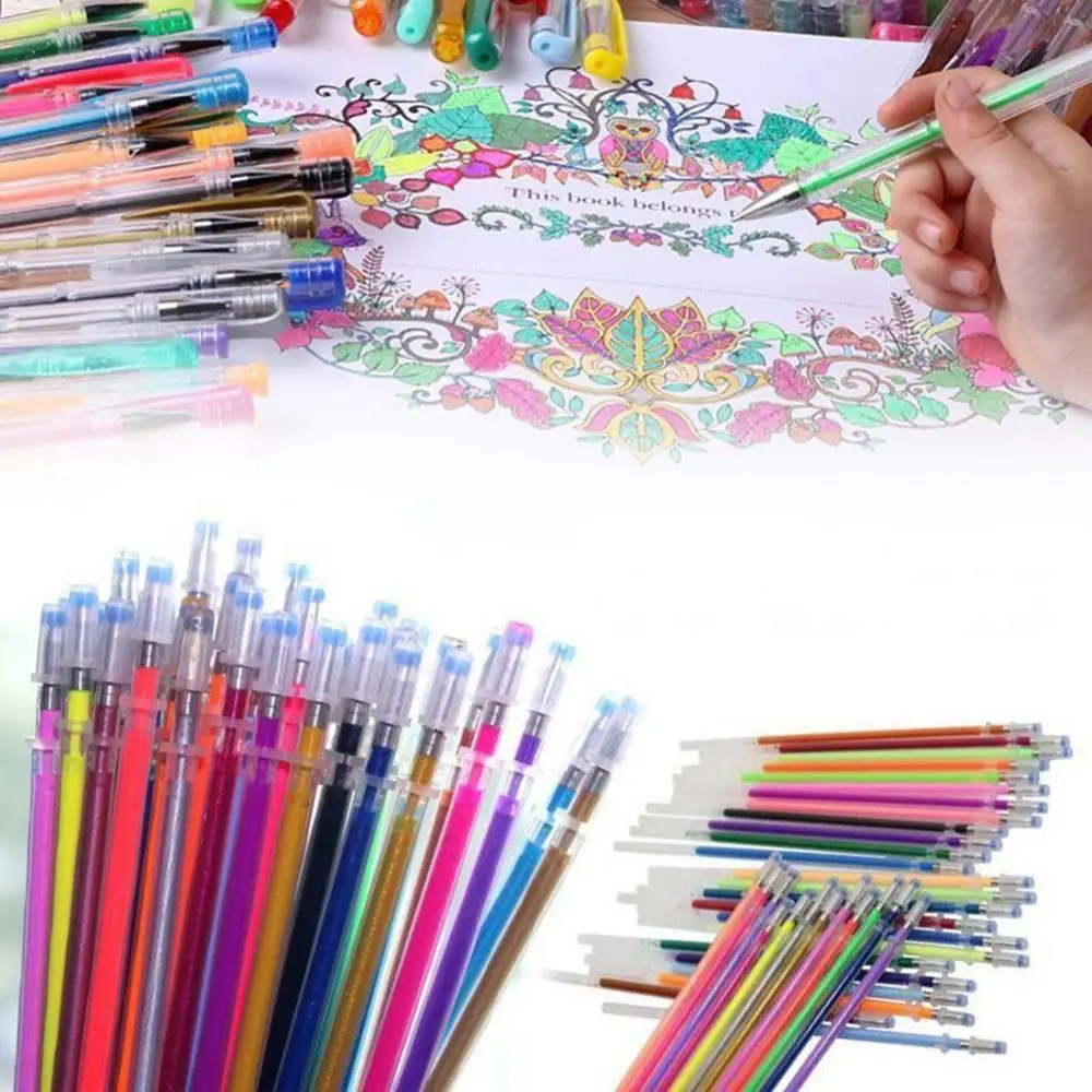 

Painting 12/24/36/48 Colors Gel Pen Refills Glitter Coloring Drawing Craft Marker