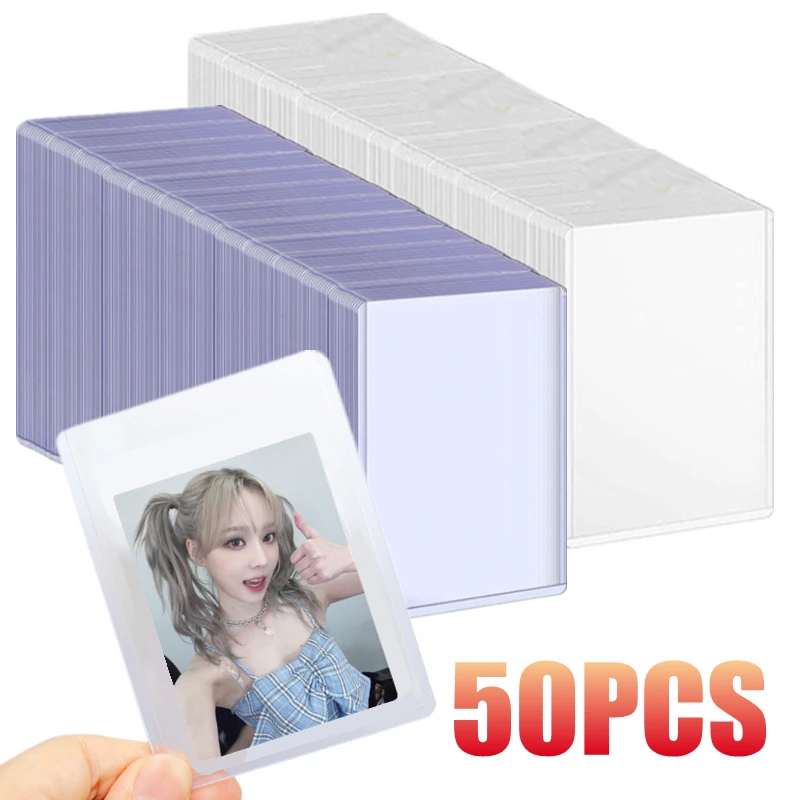 50 шт. 35PT Toploader корейский idol рукава для фотокарт прозрачный против царапин 3x4 &quotПВХ