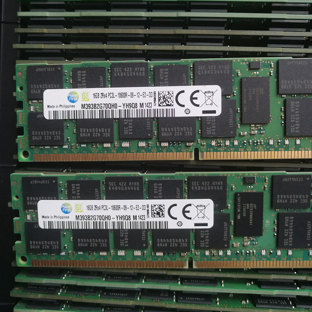 Для Samsung M393B2G70QH0-YH9Q8 16GB 16G 2RX4 DDR3L 1333 PC3L-10600R ECC REG Серверная память Быстрая доставка Высокое качество