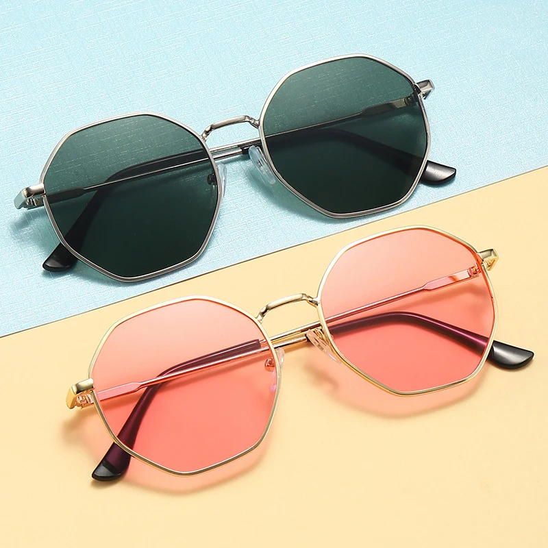 

Polygon Vintage Sunglasses For Men Women High Quality Design Fashion Classic Male Ladies Outdoor Driving Metal UV400 Sun Glasses