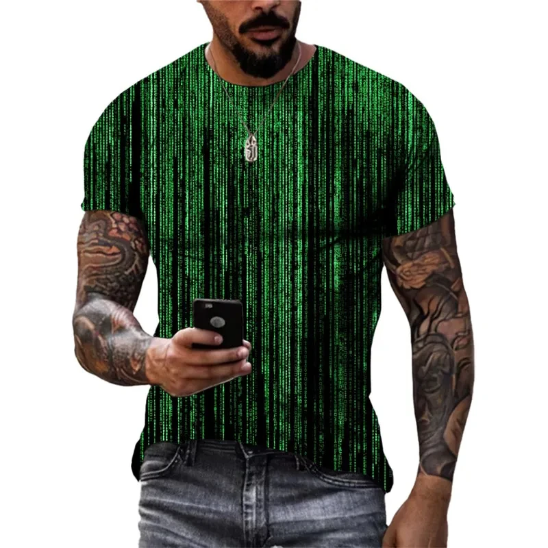 

3D printed digital pattern T-shirt for men's summer short sleeved round neck fashion casual fun trend top T-shirt clothing