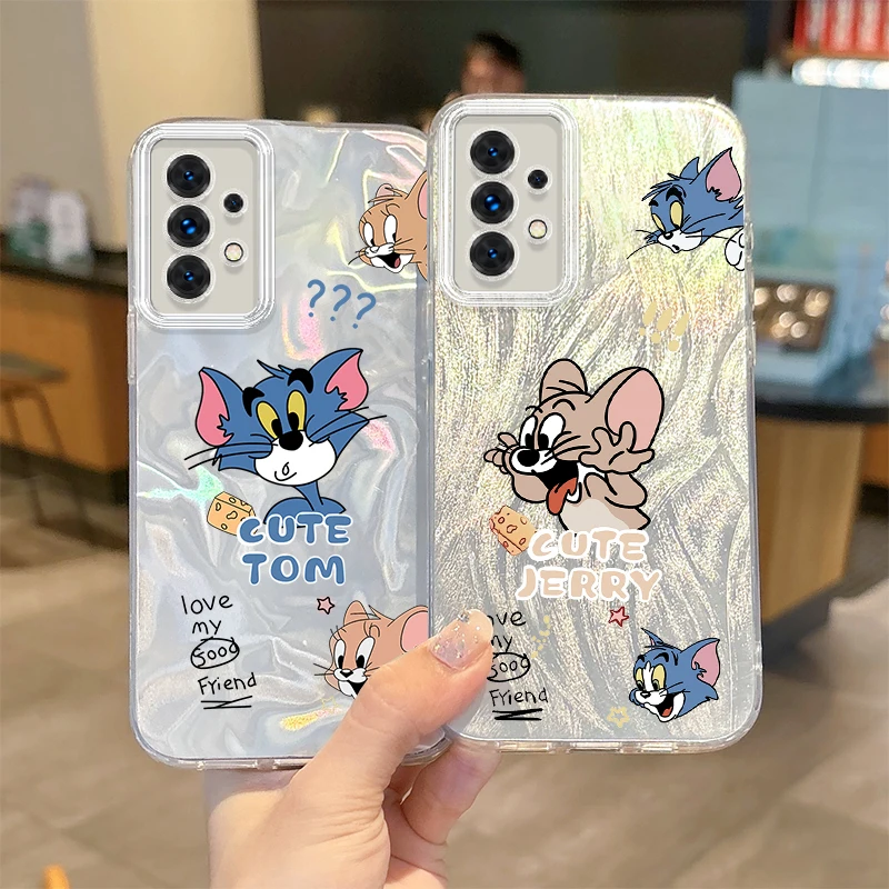 Чехол T-Tom и J-Jerry для телефона Samsung Galaxy A35 A34 A33 A32 A31 A30 A25 A24 A23 A22 A21 A20 A16 A15 A06 жесткий