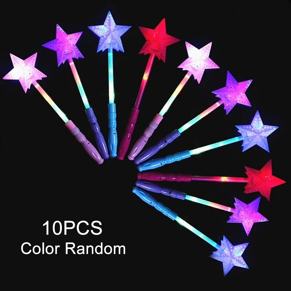 

Светящиеся палочки для декора новечерние, на батарейках, светодиодсветодиодный мигающая пластиковая игрушка в форме звезды, светящаяся иг...