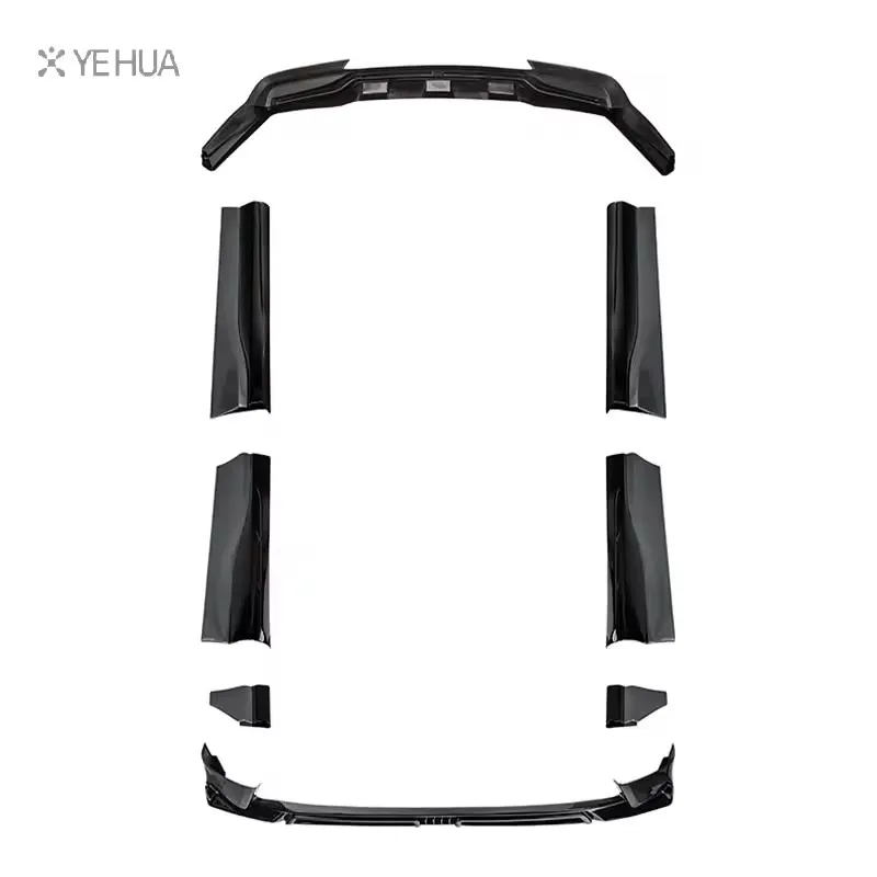 Фото Для BYD Tang L 2022- Передний сплиттер, задний диффузор, глянцевый черный, материал PP, боковые элементы, новый заводской стиль, комплект обвеса Axinda №4
