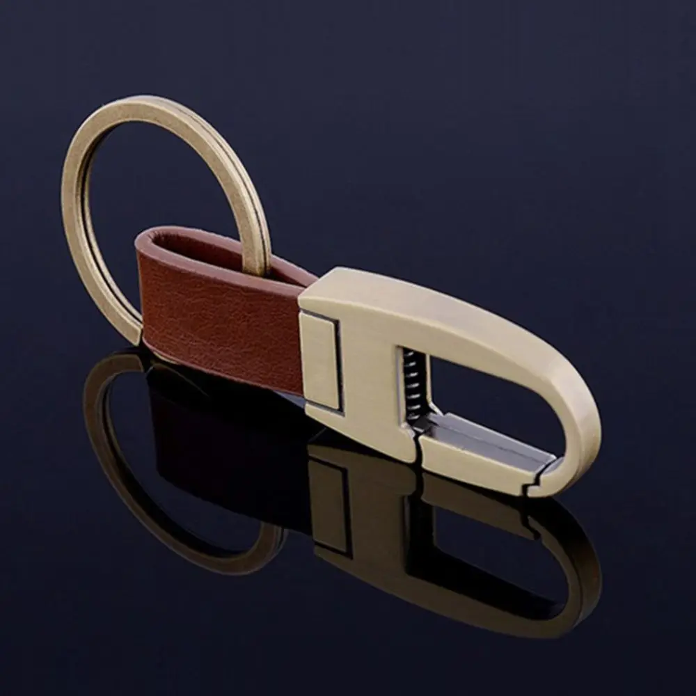Креативный модный кожаный карабин-Зажим Автомобильный брелок для ключей Мужская