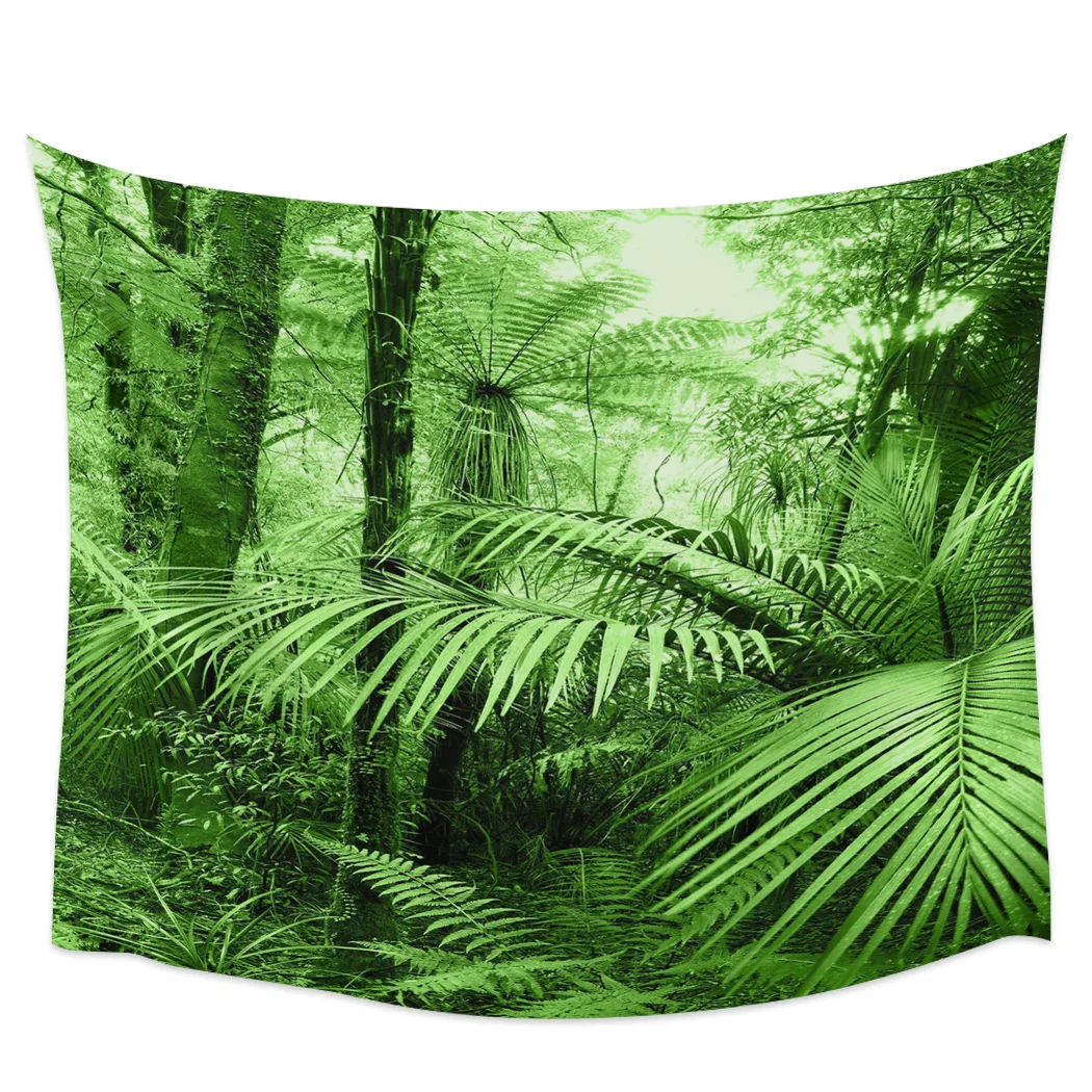 

Green Jungle Forest Scenery Tapestry Background Wall Covering Home Decoration Blanket Bedroom Wall Hanging Tapestries
