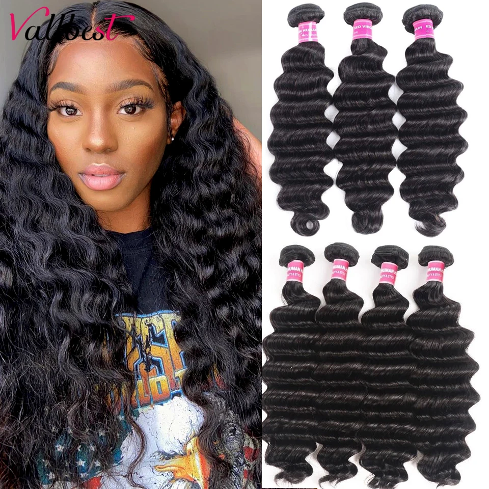 Свободпряди глубоких волн Vallbest пупряди бразильских волос с глубокими волнами 28 30