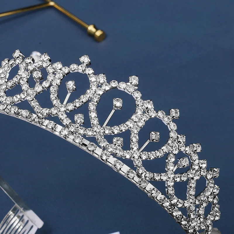 Женская Серебряная Свадебная Повязка Для Волос С Искусственными Кристаллами