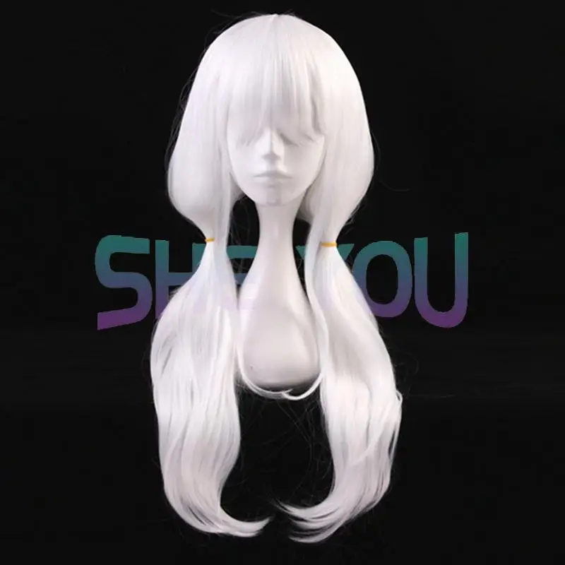 

Парик для косплея Danganronpa V3: убивая гармонию, Yonaga Angie Anjii, белые волнистые термостойкие волосы, парик для косплея + парик, шапочка