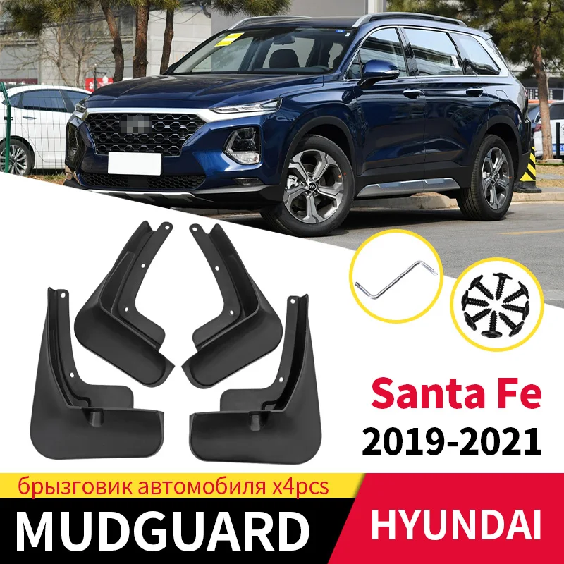 

Car Mud Flaps Fender For Hyundai Santa Fe 2019-2021 Front And Rear Wheels Mudflaps Splash Guard Protection Accessories