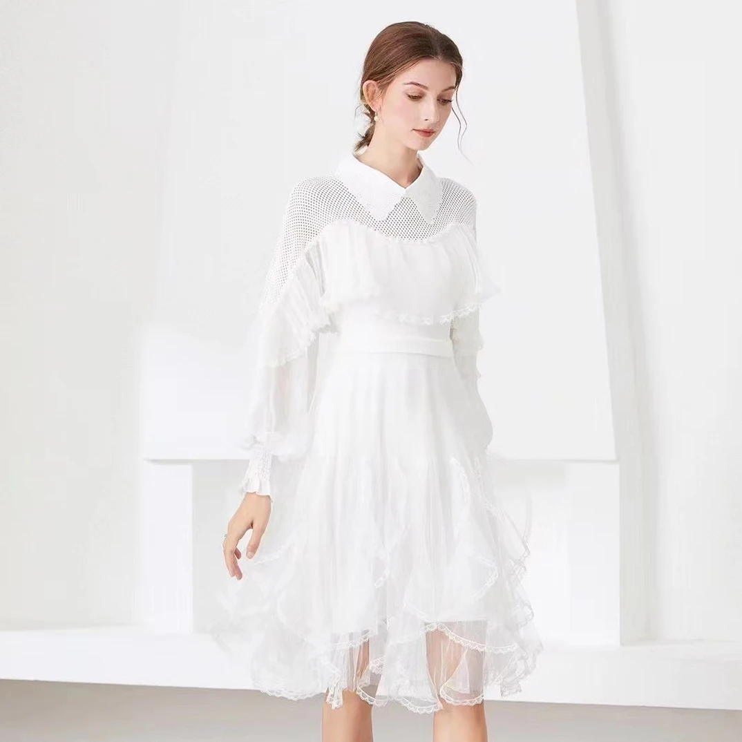 

Half Sleeve Midi Dress for Women with Self-tie Belt Latest 2022 Autumn Top Quality Purple Baroque Floral Print Classical Style