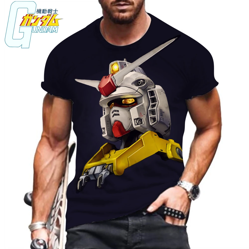 

Harajuku Men T-shirt Men's New Essentials Gundam HD Print Tops 6XL 2023 Clothing Oversized Anime High Quality Leisure Y2k Summer