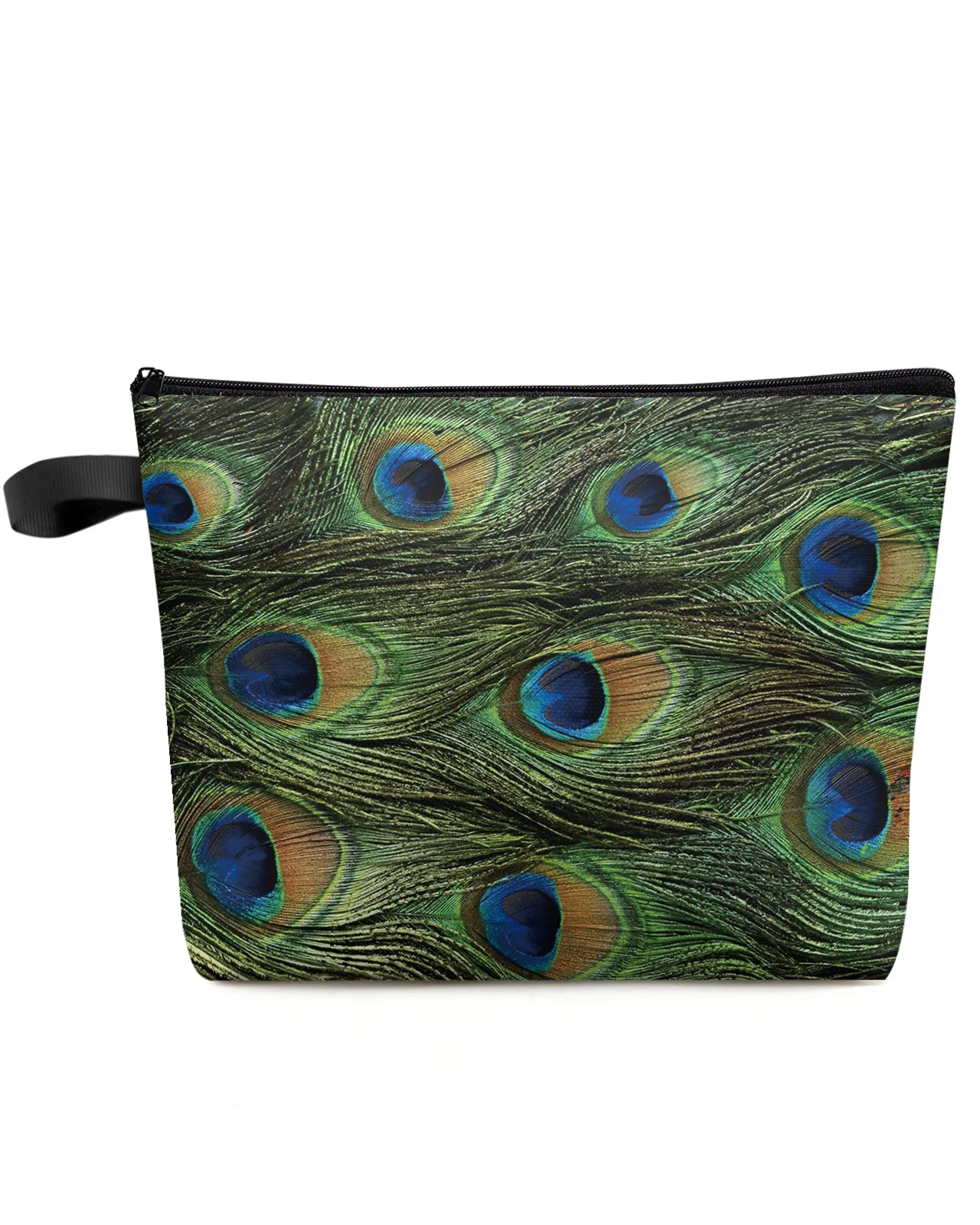 

Green Animal Peacock Feather Makeup Bag Pouch Travel Essentials Lady Women Cosmetic Bags Toilet Organizer Storage Pencil Case