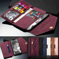 luxury leather wallet zipper flip multi card slot wallet for xiaomi redmi note 8note 8 pro leather shell phone bag case cover