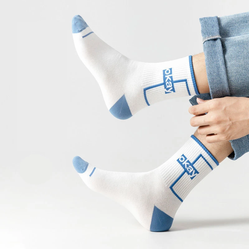 5pair /Lot Men's Sports Long Socks Skateboard Basketball Cotton Ankle High Hip Hop Sock High Quality Casual Calcetines Unisex