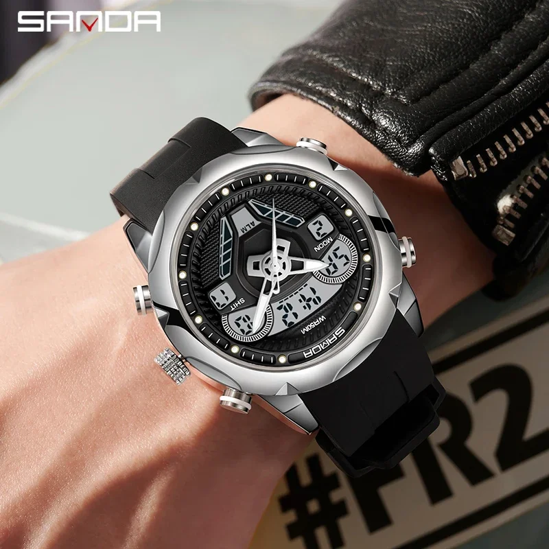 Часы наручные мужские с хронографом повседневные спортивные брендовые