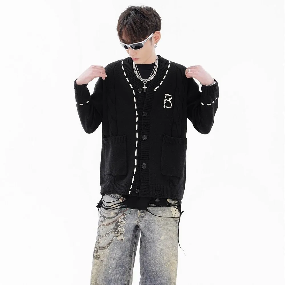 Рваная куртка с рваными дырками свитер для мужчин и женщин Y2k уличная одежда