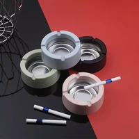 1 pc portable tinplate square round ash tray ashtray holder ash storage box case for indoor outdoor smoking gifts home office