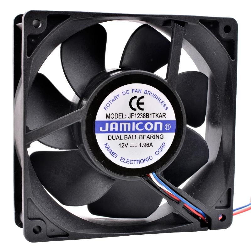JF1238B1TKAR 12cm 120mm fan 120x120x38mm DC12V 1.96A 4pin Dual Ball Bearings High Airflow Cooling Fan for Server Power Supplies