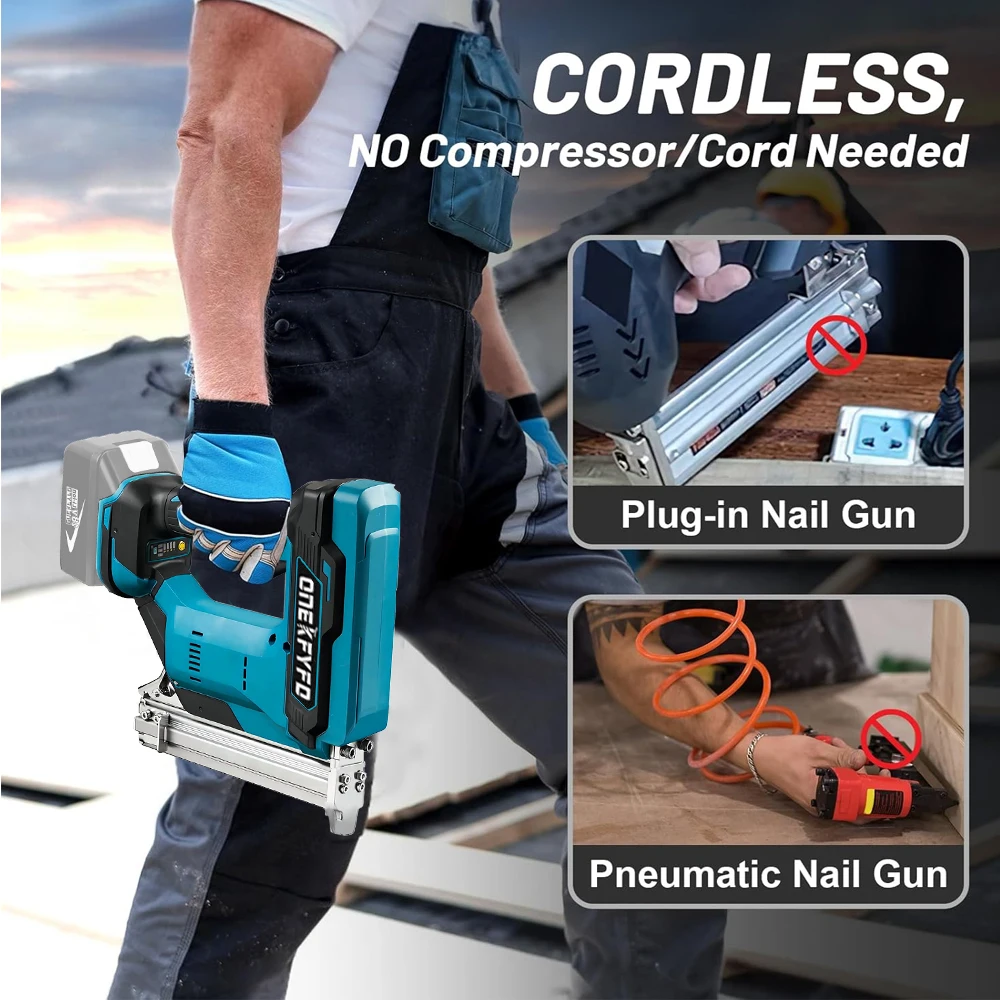 Бесщеточный электрический пистолет для гвоздей 1022J U-степлер Беспроводные