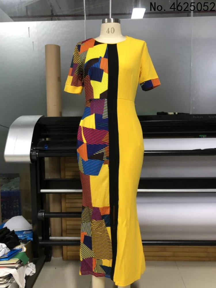 

Африканская мода Дашики с принтом лоскутное платье Женская одежда с карманами базин нигерийское анкарское платье с Разрезом Длинное Плать...