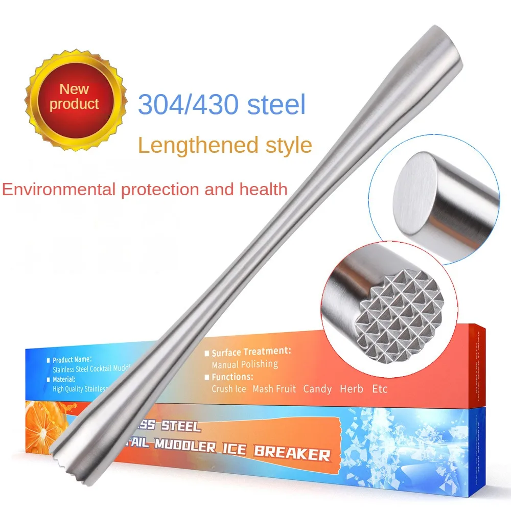 

Premium Stainless Steel Cocktail Stirrer, Extended Length, for Effortless Mixing with Crushed Ice, to Elevate Your Cocktail Game