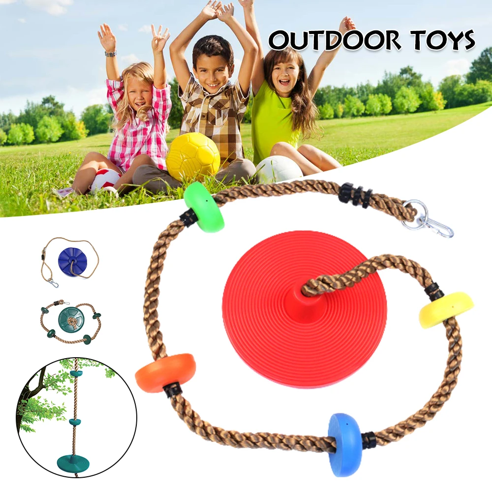 

Tree Climbing Rope Kids Disc Swing Seat Set with Link Belt and Climbing Buckle Boys Girls Gift Swingset Accessories YS-BUY