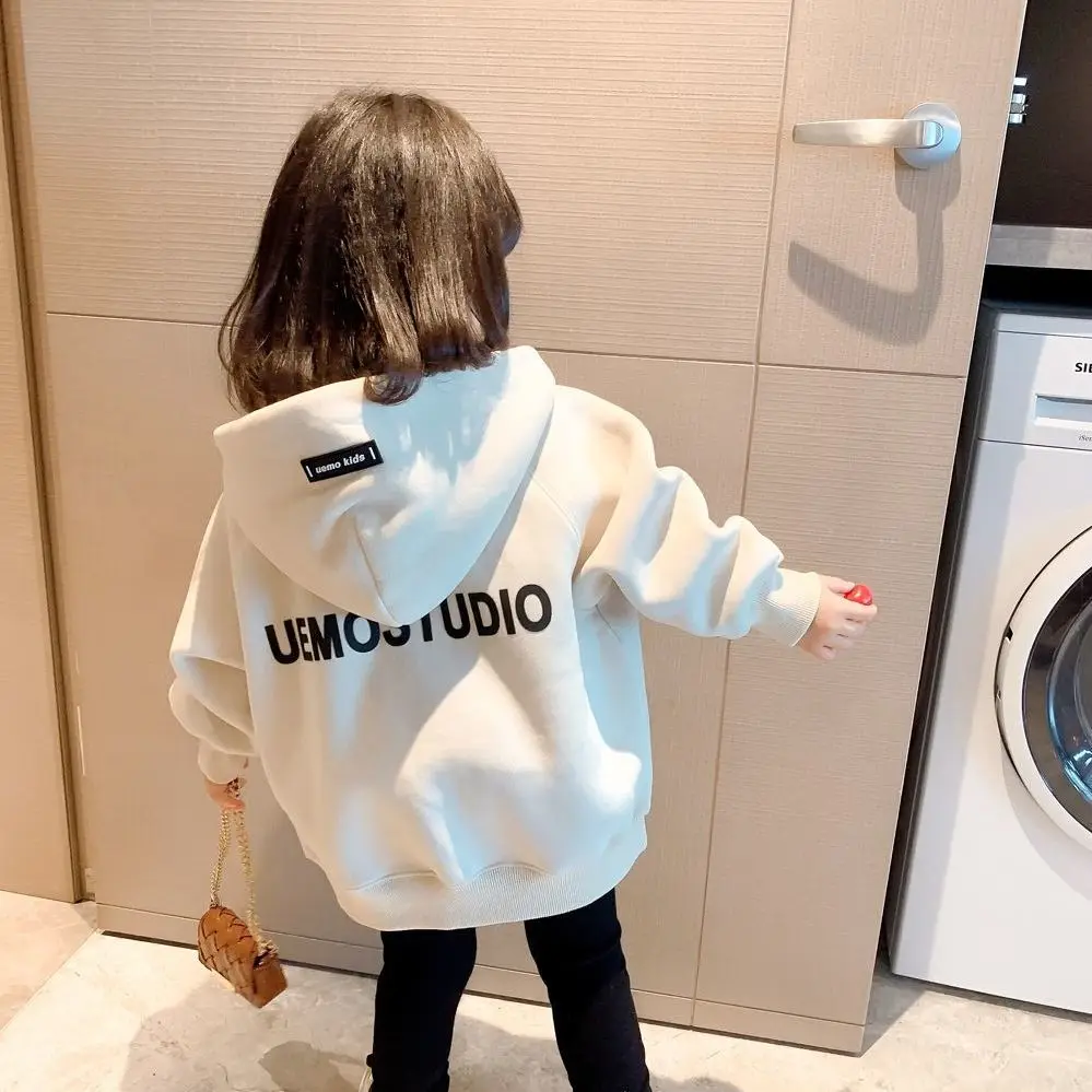 

Spring Autumn Fashion Childrens Clothing Baby Boys Girls Coat Zip Hooded Letters Jacket Kids Outfits Kids Casual sportswear Cute