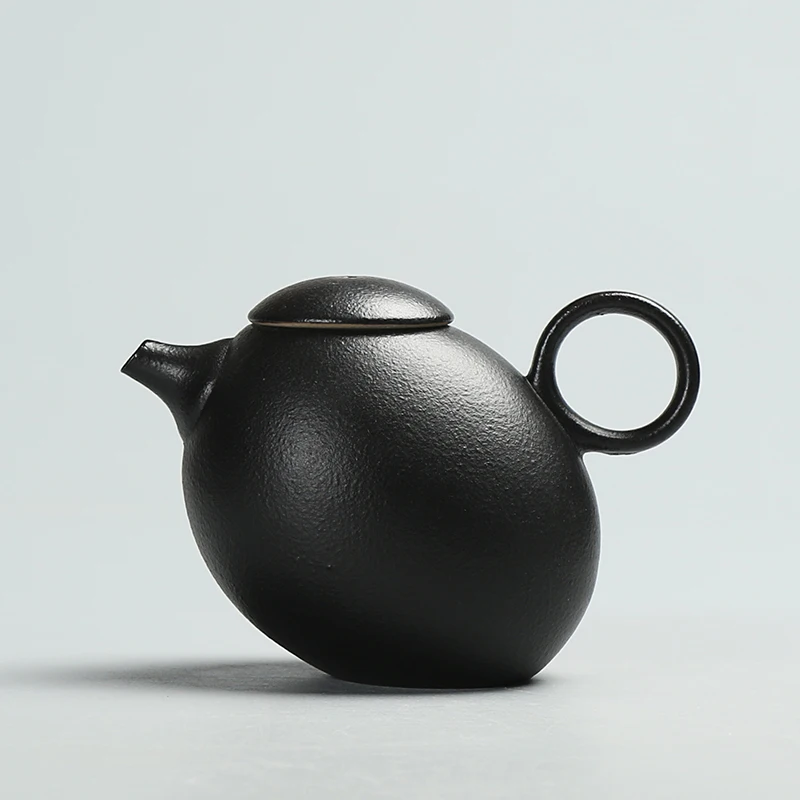 

Creative Coarse Pottery Teapot Tea Maker Antique Black Pottery Pu'er Japanese Tea Ceremony Kungfu Tea Set Teapot