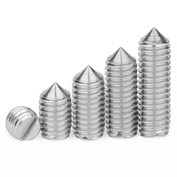 10pcslot stainless steel slotted head cone point grub set screw m1 6 m2 m2 5 m3 m4 m5 m6 m8 m10 tapered end headless bolt
