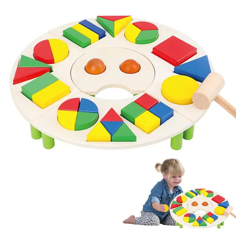 

Shape Puzzle For Toddlers Geometric Wood Puzzles With Large Knobs Early Educational Preschool Learning Sensory Shape Montessori