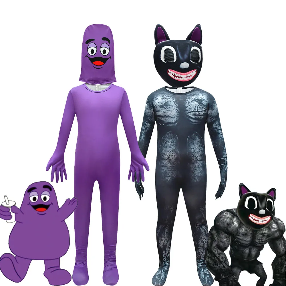 Детские комбинезоны для ролевых игр на Хэллоуин + головные уборы CCARTOON CAT Grimace