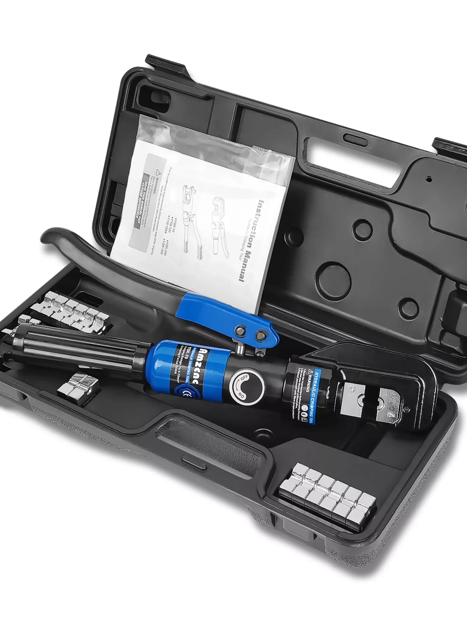 

Hydraulic Crimping Tools Cable Lug Crimper 8 Tons 4mm² to 70mm² Electrical Terminal Cable Wire Tool Kit with 9 Die