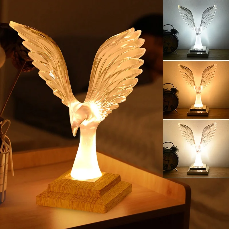 

LED Eagle Statue Night Light Room Decoration Table Lamp Colorful Dimming Touch Aromatherapy Lamp Desk Atmosphere Bedside Lamp