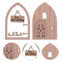 2pcs diy miniature fairy door embellishments wooden fairy garden door decor
