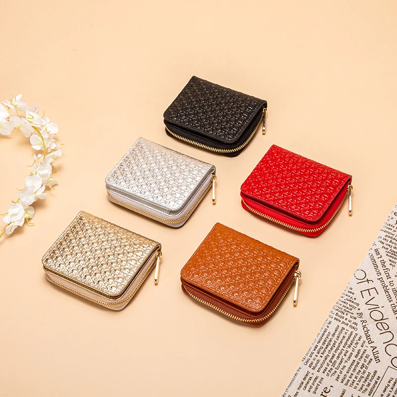 CHCH Luxury Designer Women's Wallet Genuine Leather Clutches Coin Purse Card Holder Zipper Short Wallets Bags