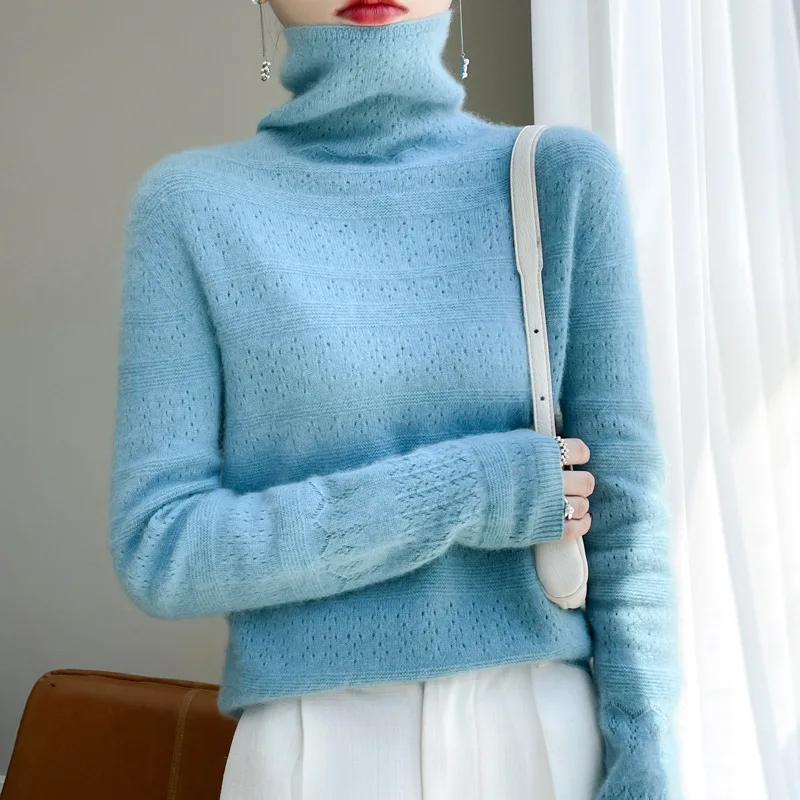 Базовый однотонный эластичный тонкий свитер джемпер элегантный повседневный