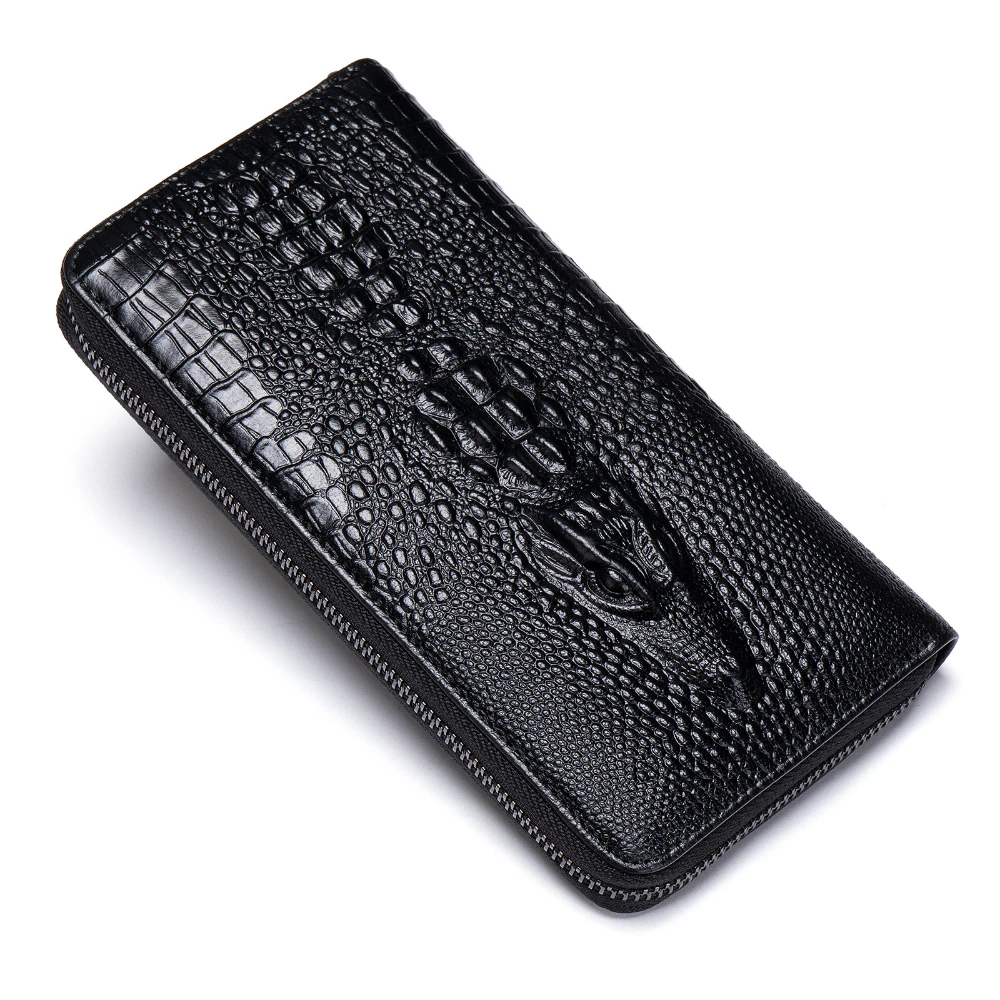 Cowhide Embossed  Pattern Men's Long Wallet / Multi-card Handhold  Wallet