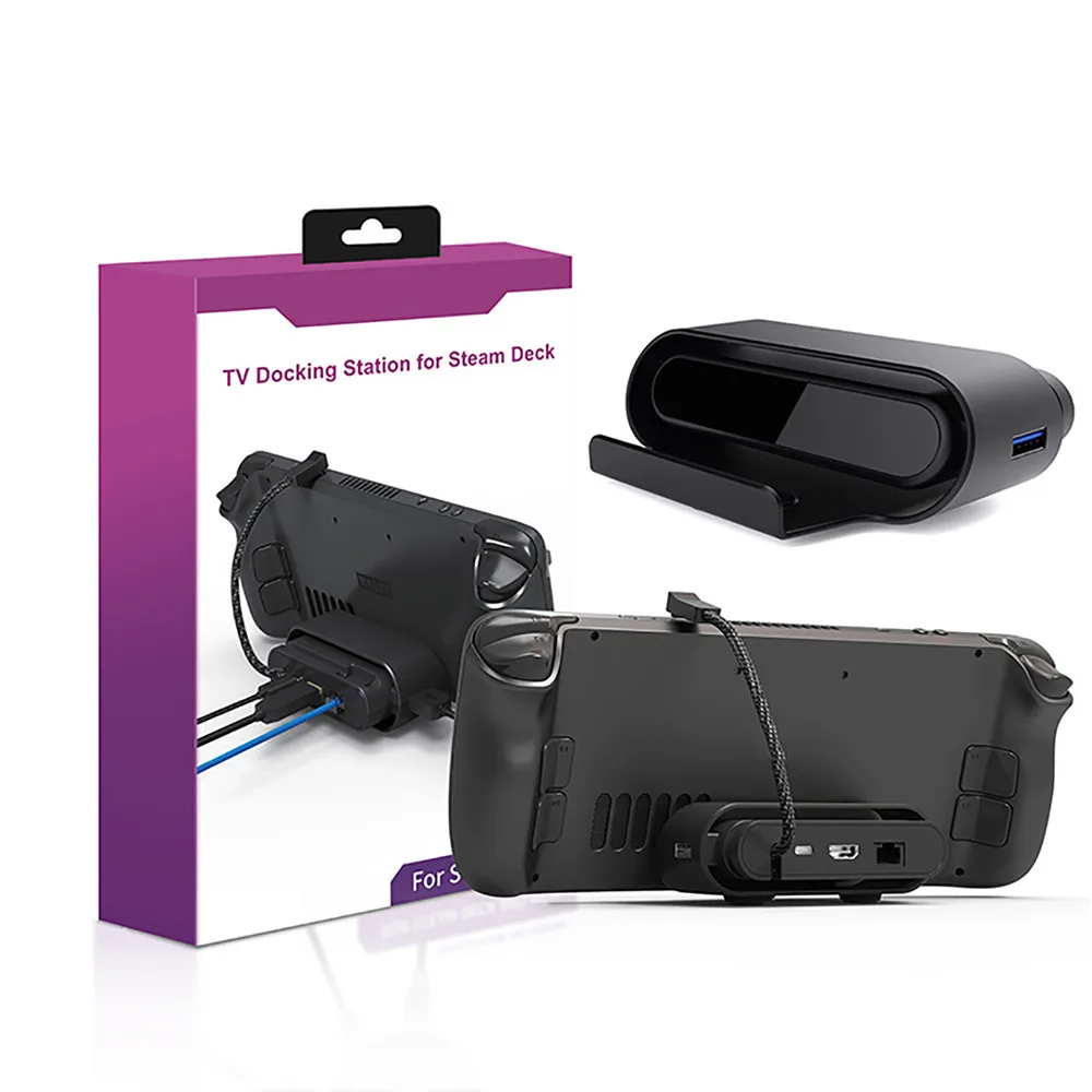 

For Steam Deck Docking Station TV Base Stand Black USB 3.0 Charging Dock For Steam Deck Dock Console