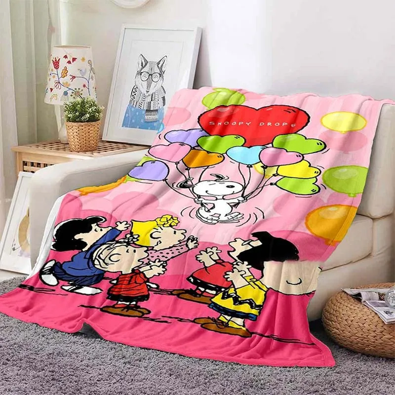 Мультяшное розовое одеяло Snoopy мягкие фланелевые тонкие одеяла для кровати