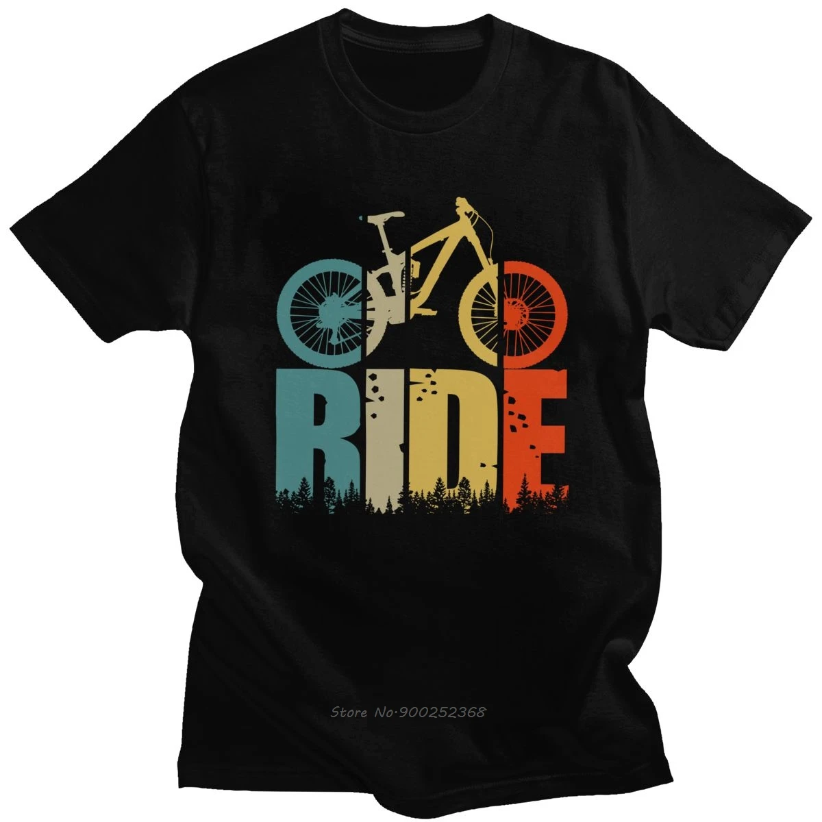 

Retro Ride Your Mountain Bike T Shirt Men MTB Lover T-shirt Short Sleeved Print Cotton Tee Top Cyclists And Bikers Gift Harajuku