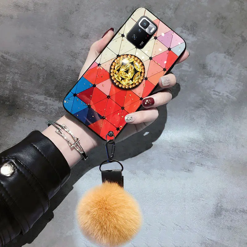 Luxury Bracket For Xiaomi POCO X3 Pro F3 10TLite Redmi Note 10 10S 9 9A 9S 9T 9C 9Pro 8 8A 8T 8Pro 7A 6 6A Crystal Holder Cover