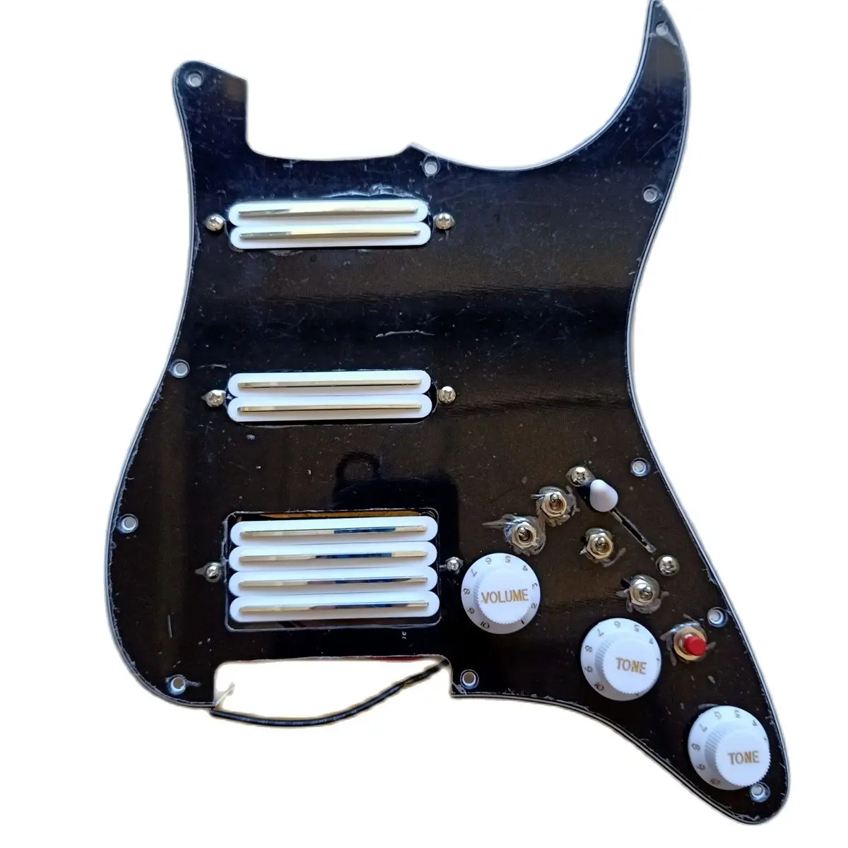 

Upgrade Prewired SSH Guitar Pickguard Set Multifunction Switch White Mini Humbucker High Out Output DCR Pickups Wiring Harness