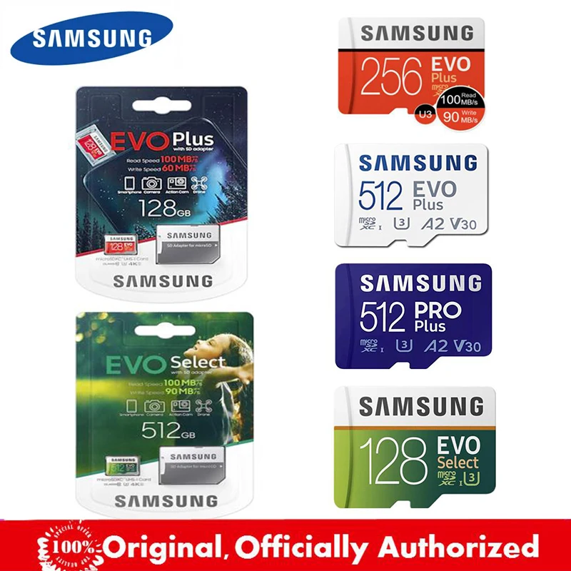 Samsung SD-карта, класс 10, 128 ГБ, 256 ГБ, 512 ГБ, 1 ТБ