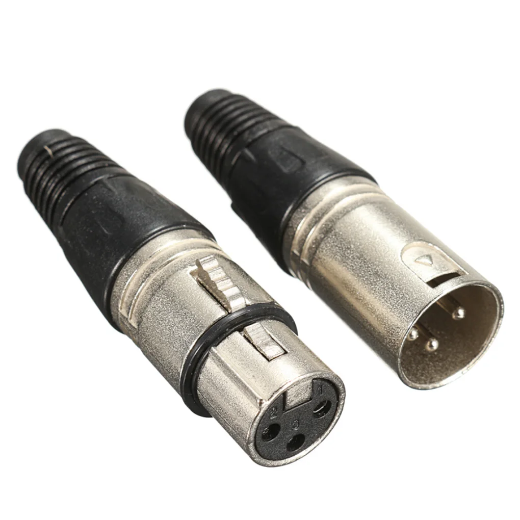 

10 Pairs XLR Audio Cable Connector Set Male Female Mic Adapter Plug Electrical Speaker Device Replacement Jack