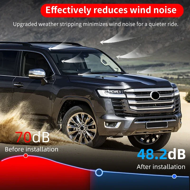 Фото Уплотнительная лента для переднего лобового стекла, для Land Cruiser LC300 2021-2026, Lexus LX600, звукоизоляция, пылезащитная резиновая лента, аксессуары №4